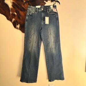 Judy Blue Dark Wash Embroidered Detail Jeans